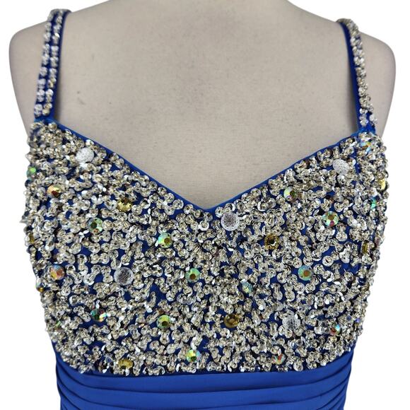 Unbranded Royal Blue Sequin Beaded Bodice Formal Dress - Gala Prom - Picture 2 of 10